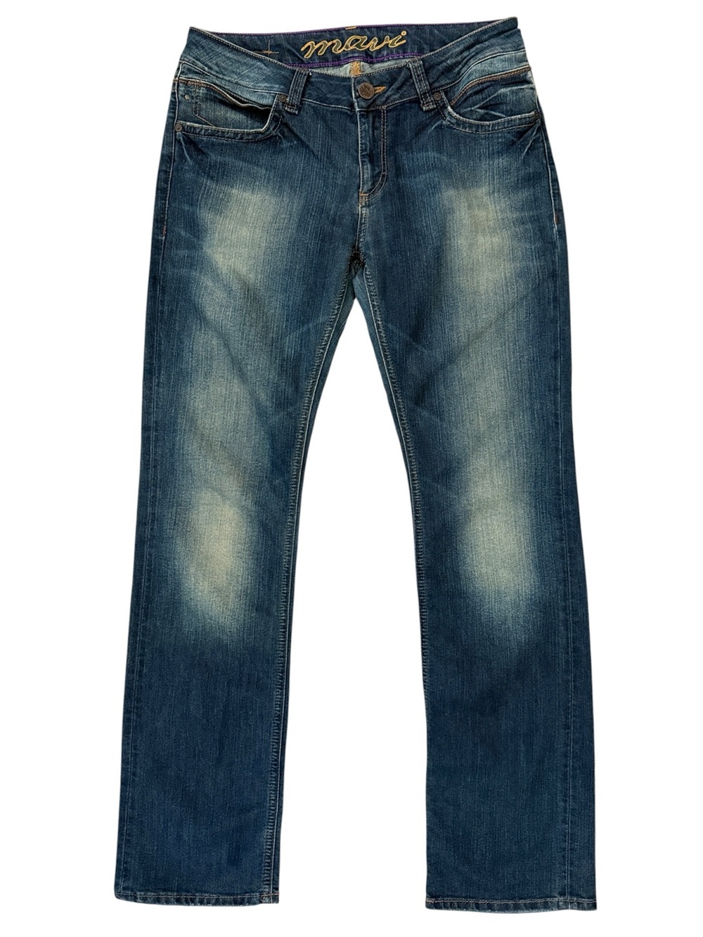 Mavi Vanessa Mid Rise Straight Leg Jean Dark Wash Stretch Denim 30x32 Fits 30x31
